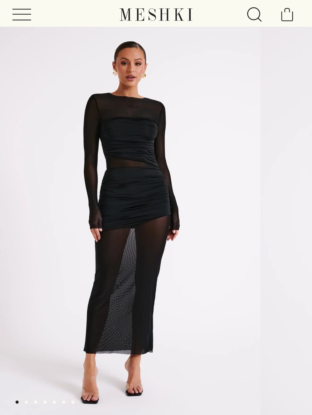 NWT Meshki Black Long Sleeve Maxi Dress